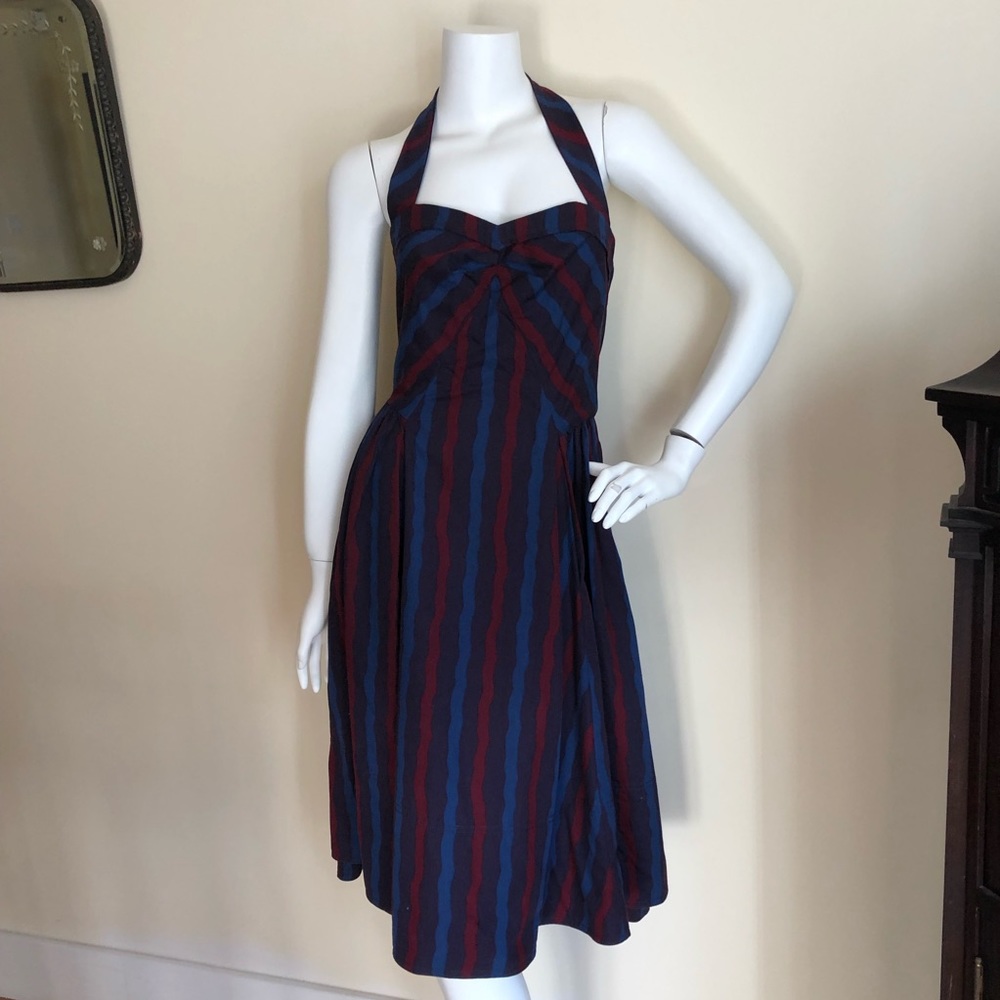 NEW Marc Jacobs Y2K striped midi halter dress - Picture 5 of 9